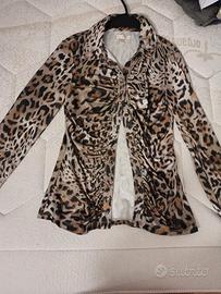 Camicia Top Guess animalier drappeggiato, Taglia s