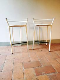Coppia sgabelli con spalliera modernariato