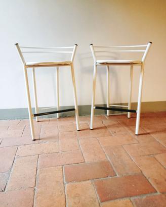 Coppia sgabelli con spalliera modernariato