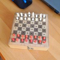 Scacchiera Portatile Legno Domino e Tris Anni 50