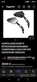 Specchietti moto scooter nuovi