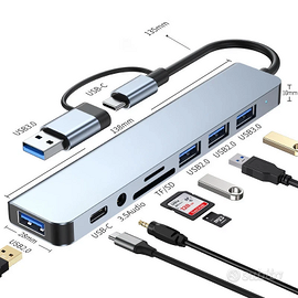 HUB 3x USB 2.0 1x USB 3.0 1x TF 1x SD 1x 3.5mm 1x 