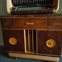 Mobile bar con giradischi e radio a valvole '40