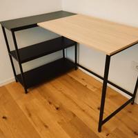 Scrivania angolare nero/legno