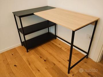 Scrivania angolare nero/legno