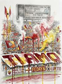 Poster Curva Sud Ti Amo Lazio-Roma 0-2 23/10/1983