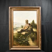 Olio su tela "Il Musico" firmato Ivan Protsenko