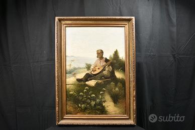 Olio su tela "Il Musico" firmato Ivan Protsenko