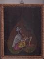 19 foglie di Pipal dipinte a mano India vintage