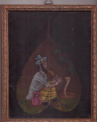 19 foglie di Pipal dipinte a mano India vintage