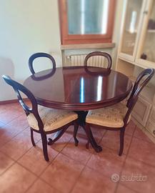 Tavolo vintage legno con sedie