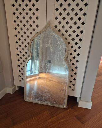 Coppia specchi marocchini artigianali dorati 43x76