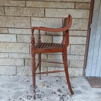 SGABELLI BAR ALTI TEAK COLONIALI VINTAGE DOPPI