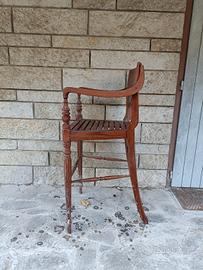 SGABELLI BAR ALTI TEAK COLONIALI VINTAGE DOPPI