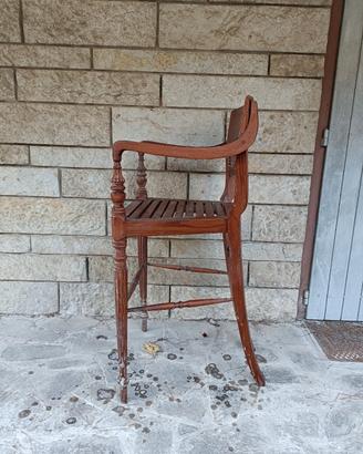 SGABELLI BAR ALTI TEAK COLONIALI VINTAGE DOPPI