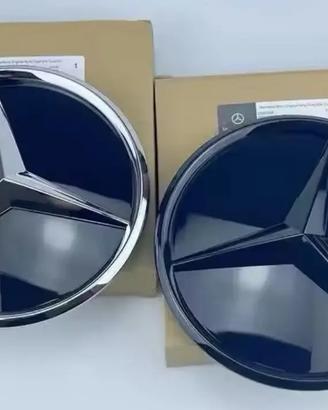 Loghi mercedes  logo  nero lucido stella emblema