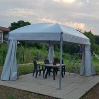 Gazebo curvo certificato 5x5 GRIGIO CHIARO