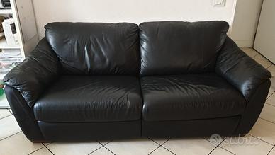 🛋 Divano letto in ecopelle nera – 3 posti
