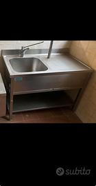 Lavandino 1 vasca acciaio inox 120x68xh85