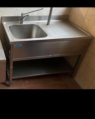 Lavandino 1 vasca acciaio inox 120x68xh85