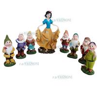 Biancaneve 7 nani da giardino in resina h 22-40
