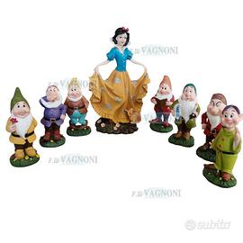 Biancaneve 7 nani da giardino in resina h 22-40