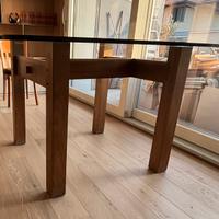 Supporto tavolo in noce massello artigianale