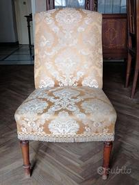 Poltroncina stile '700 francese in legno e tessuto