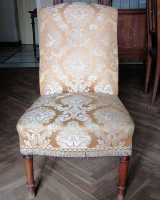 Poltroncina stile '700 francese in legno e tessuto