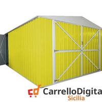 Box acciaio garage lamiera 360x600 giallo