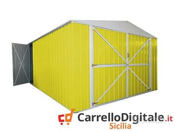 Box acciaio garage lamiera 360x600 giallo