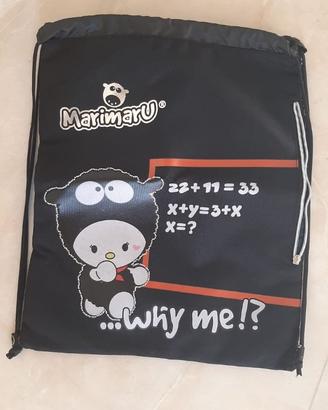 Sacca Marimaru nera grande con doppio cinturino