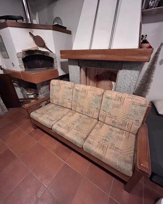 Divano legno tessuto