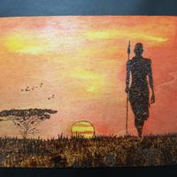 quadro masai, africa, tramonto