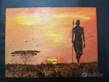 quadro masai, africa, tramonto