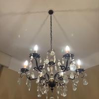 Lampadario d’epoca gocce cristallo