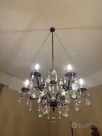 Lampadario d’epoca gocce cristallo