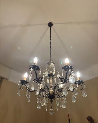 Lampadario d’epoca gocce cristallo