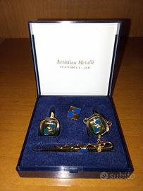set fermacravatta gemelli spilla