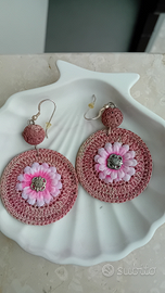 Orecchini argento e pizzo macramè ?