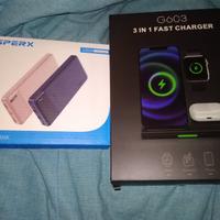 2 Power Bank 10000mAh+Caricatore Wireless 3in1