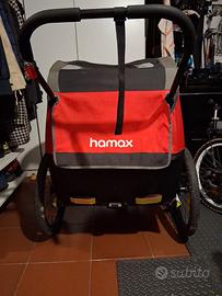 Rimorchio bici porta 2 bimbi pighevole Hamax