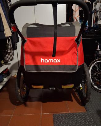 Rimorchio bici porta 2 bimbi pighevole Hamax