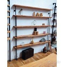 Libreria legno massello di rovere 180 x 20 h 200