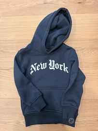 Felpa New York con cappuccio blu tg 110/116