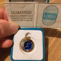 Ciondolo donna Murano con lettera iniziale " L"