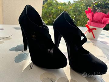 Scarpe donna alte Vera pelle nere