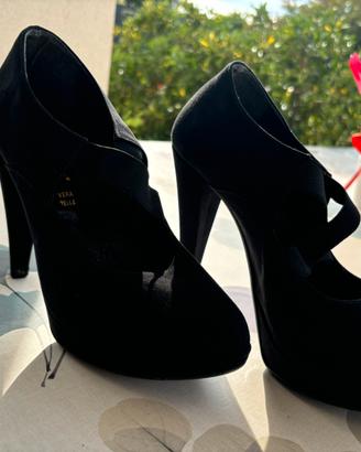Scarpe donna alte Vera pelle nere