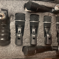 7 microfoni batteria kit completo nuovo con 7 cavi