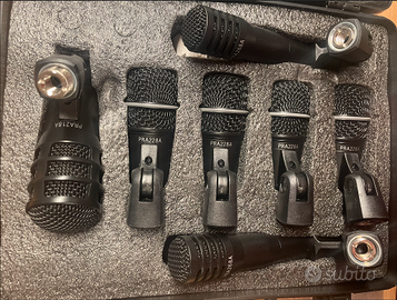 7 microfoni batteria kit completo nuovo con 7 cavi